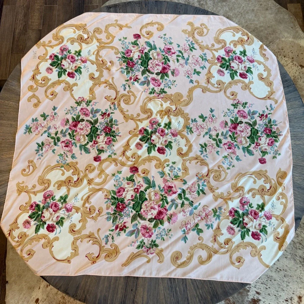 Vintage Echo “Club 7” Floral Scarf 34” x 34”